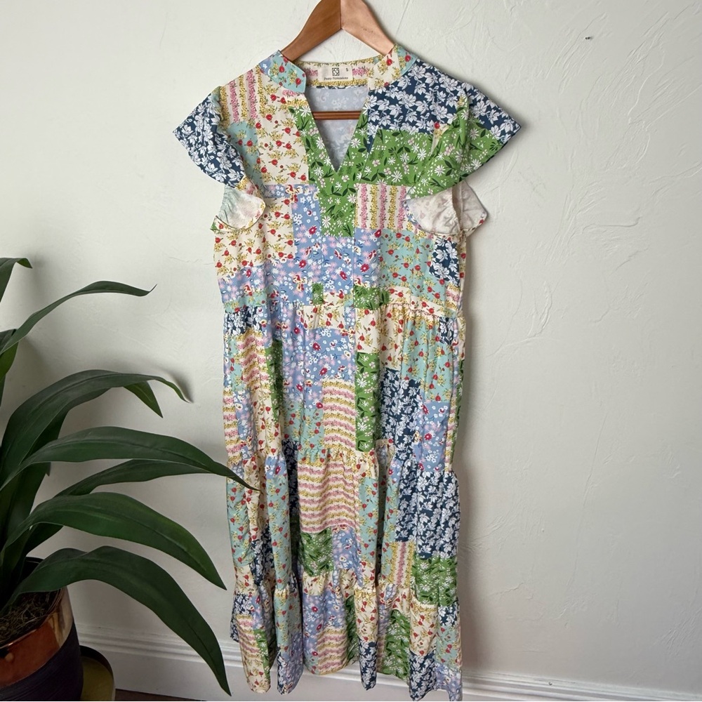Pretty Persuasions Patchwork Floral Cottagecore Dress Size S